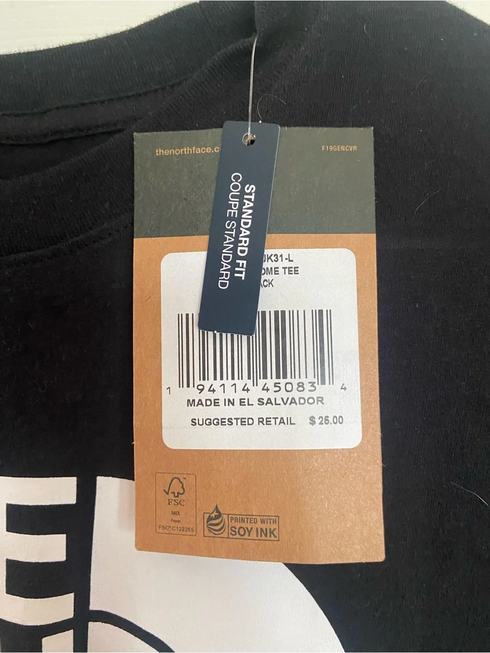 NWT Mens The North Face black t-shirt (Large)